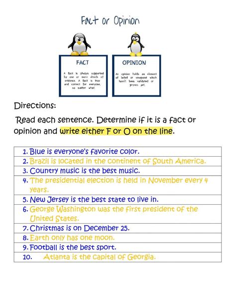 Fact Or Opinion Worksheet Foundation Years Cgp Plus