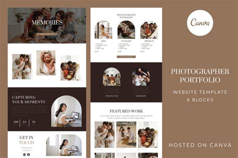 Photographer Website Template Canva Portfolio Website