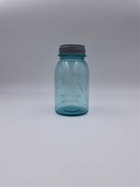 1922 Perfect Mason Ball Glass Mason Jar W Zinc Lid Etsy