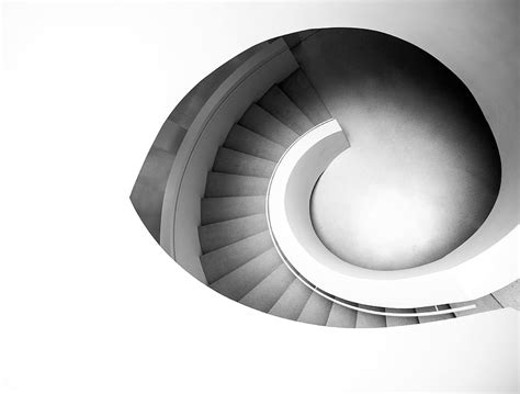 Hd Wallpaper Spiral Staircase Grayscale Photography Of Spiral