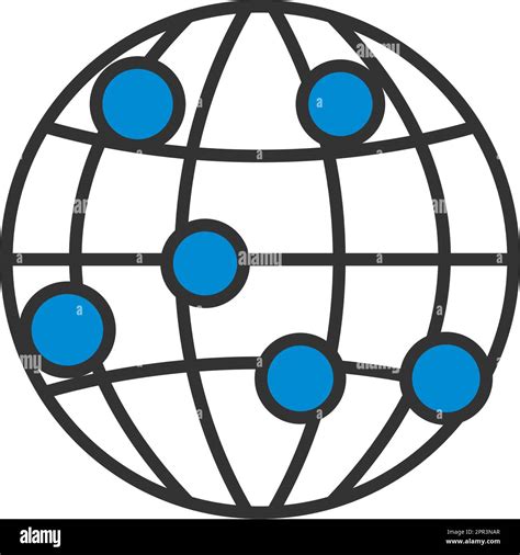 Globe Connection Point Icon Stock Vector Image And Art Alamy