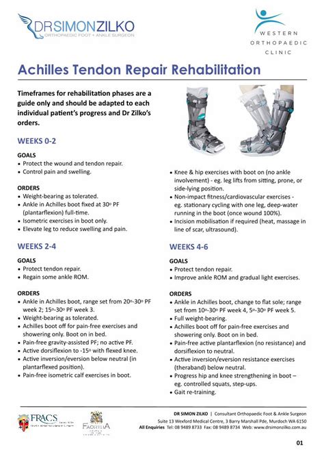 Pdf Achilles Tendon Repair Rehabilitation Dr Simon Zilko Achilles