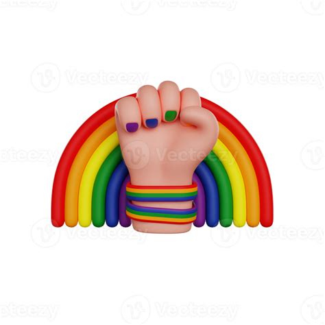 Lgbtq Fist Rainbow Lgbt Pride Month Human Rights 3d Render Icon 31107358 Png