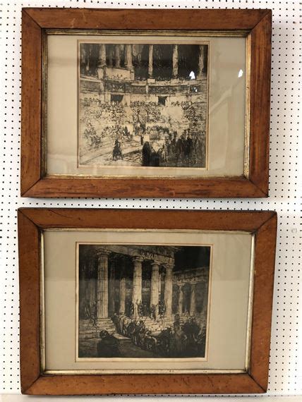 William Walcot Two Prints From Etchings In Matching Burr Frames