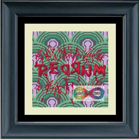 Redrum Wallpaper Blood Handwriting Cross Stitch Chart Etsy Uk