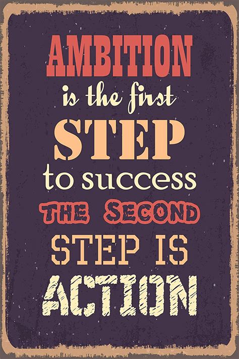 Motivational Inspirational Poster: Ambition is the First Step to Success