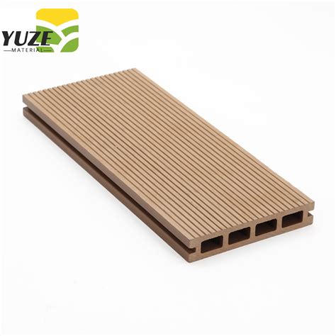 Wood Grain Embossing WPC Decking Floor Outdoor Waterproof Co Extruded