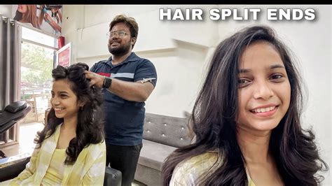 HAIR SPLIT ENDS HAIRCUT VLOG VLOG 5 KHUSHI DHOTE VLOGS