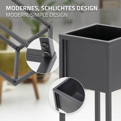 Ml Design Set Supports De Plantes Diff Rentes Hauteurs Noir X