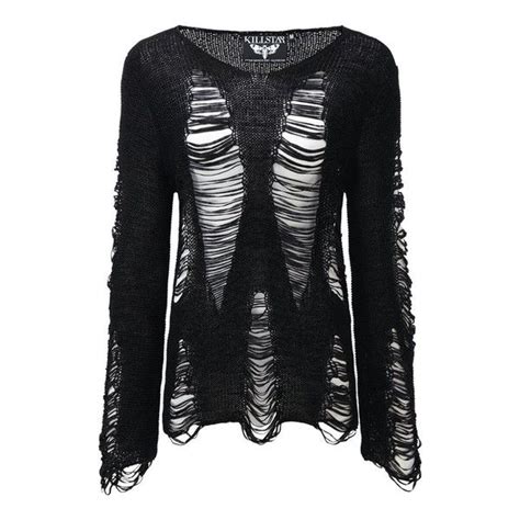 Killstar Gothic Baal Black Knit Sweater Liked On Polyvore Featuring