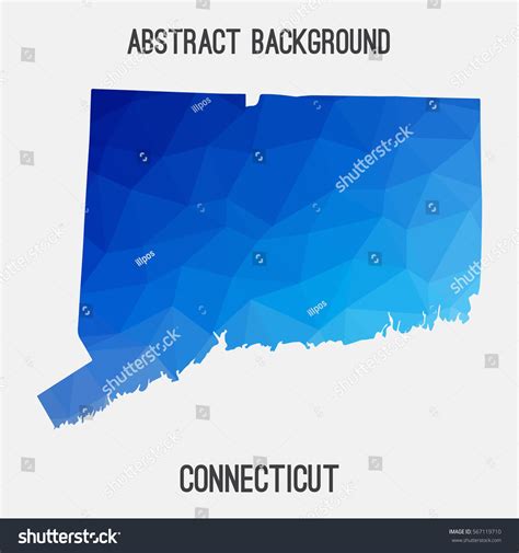 Connecticut Map Geometric Polygonalmosaic Styleabstract