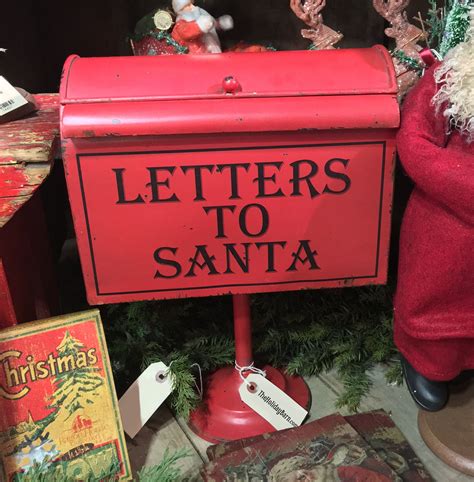 Letters To Santa Mailbox On Pedestal Vintage Christmas