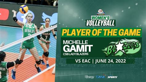 Best Player Of The Game Michelle Gamit Csb Vs Eac Ncaa Season