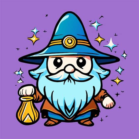 Premium Vector Wizard Magic Hat Hand Drawn Flat Stylish Mascot