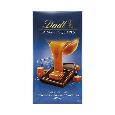 Buy Lindt Caramel Square Dark Sea Salt Bag 124g Coles