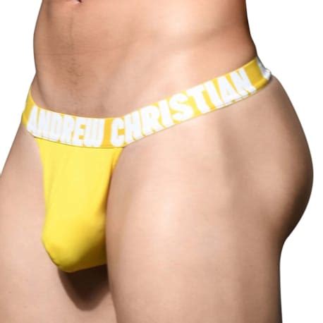 Andrew Christian String Almost Naked Eco Collective Jaune INDERWEAR