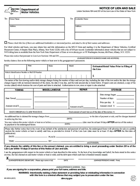 Ny Dmv Lien Fill Out And Sign Online Dochub