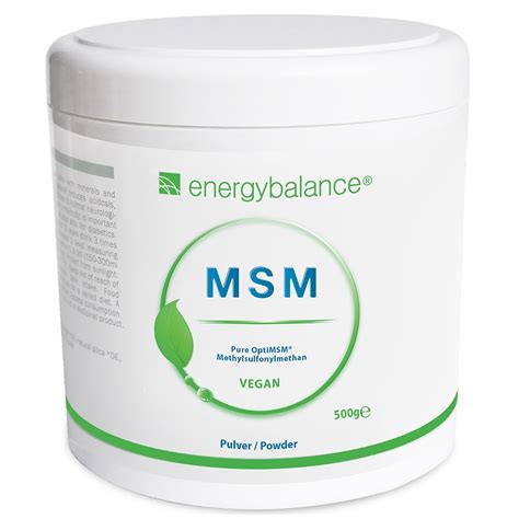 MSM OptiMSM 100 Reines Pulver 500g Online Bei Energybalance