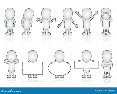 collection  generic person   poses stock vector