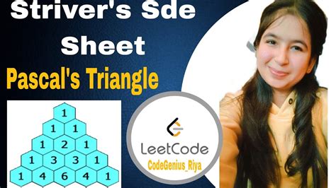 Pascal S Triangle Leetcode Easy Code Example Explanation Youtube