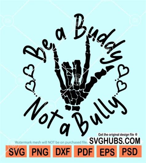 Be A Buddy Not A Bully Svg Png Pink Shirt Day Svg Anti Bullying Svg Bullying Awareness Day Svg