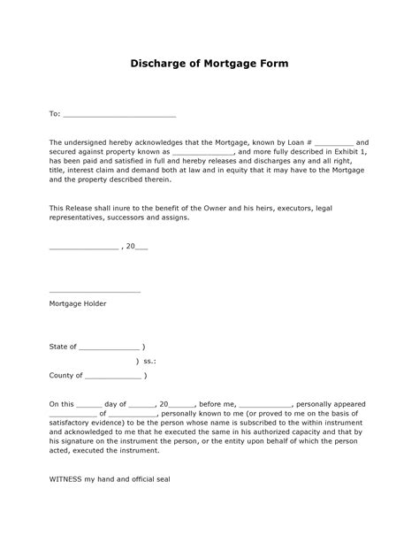 Mortgage Discharge Sample Pdf Template