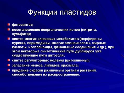 Пластиды, их функции, типы и местонахождения включений