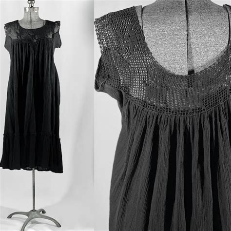 Black Crochet Dress Etsy