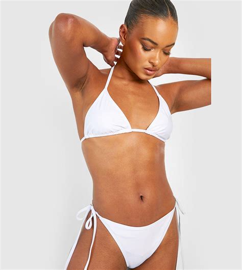 Buy Boohoo Tall Triangle Tie Side Bikini Set In White 6thStreet Kuwait