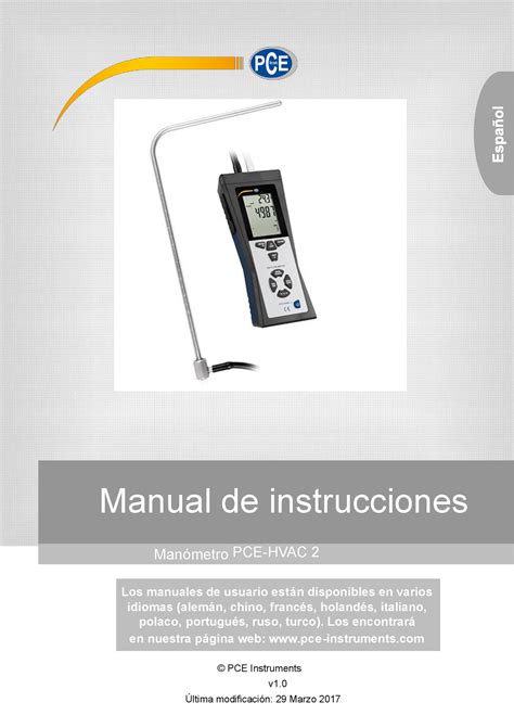 Manual Anemometro Pce Hvac 2 PCE Instruments Manual De