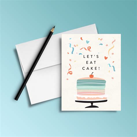 Lets Eat Cake Birthday Card The Paxton Press