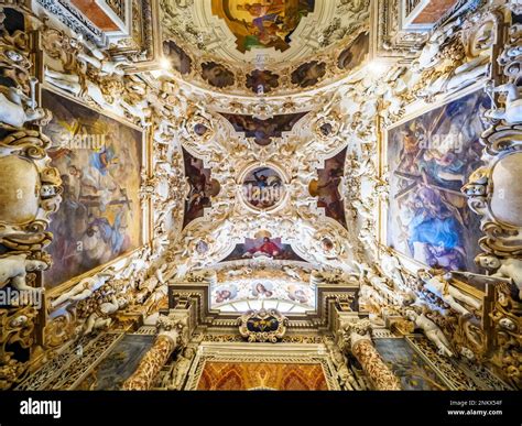 Decorated Ceilings In The Baroque Style Church Of Jesus Chiesa Del