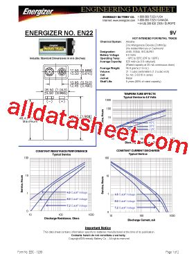 EN22 Datasheet(PDF) - Energizer