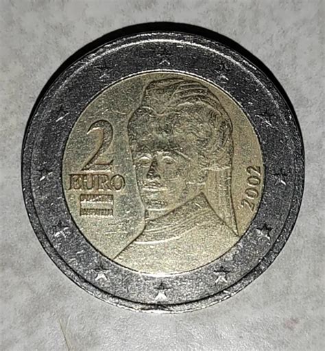 Piece Rare Euro Bertha Von Suttner Autriche Eur