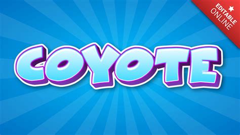 Coyote Funny Cartoon Text Effect Generator