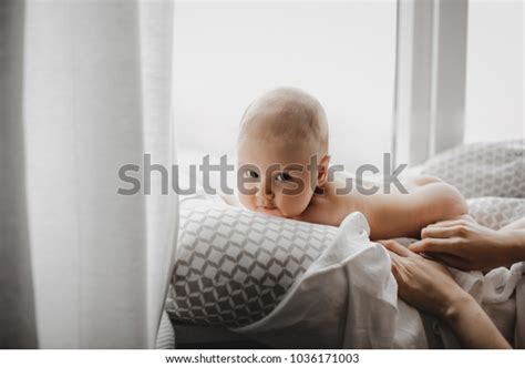 Naked Newborn Boy Lies On Soft Stock Photo Shutterstock