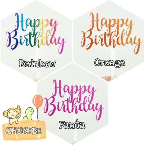 Jual Cake Topper Happy Birthday Tulisan Sambung Indonesia Shopee Indonesia