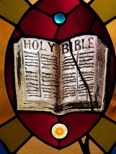 Stained Glass Holy Bible Stock Image Image Of Ornate 30715797