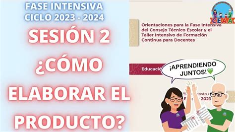 CEAA SESIÓN 2 Cómo elaborar PRODUCTO DESCARGA FORMATO Fase Intensiva