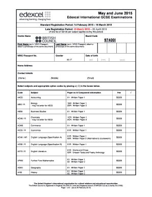 Fillable Online Britishcouncil Edexcel International Gcse June