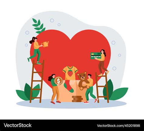 Volunteer community charity help box Royalty Free Vector