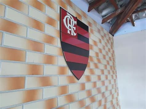 Decoração Simbolo Emblema Flamengo 60cm Em Mdf Alto Relevo