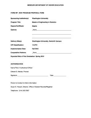 Printable New Degree Program Proposal Template Forms Fillable