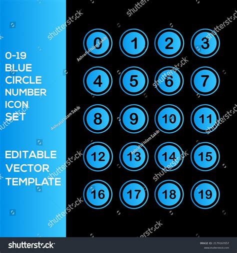 Number Icon Set Blue Circle Stock Vector Royalty Free 2179167057