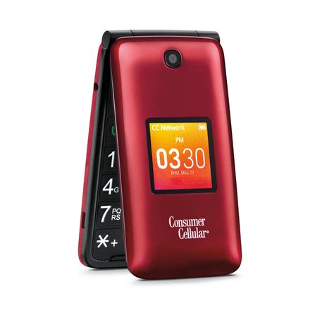 Consumer Cellular Go Flip Cell Phone Red