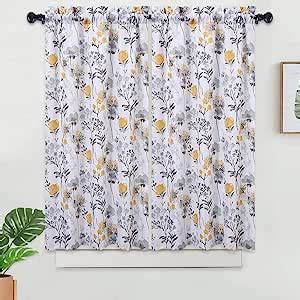 Haperlare Kitchen Cafe Curtains Leaf Floral Pattern Short Bathroom