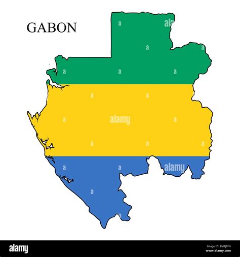 Ilustración Vectorial Del Mapa De Gabón Economía Global País Famoso