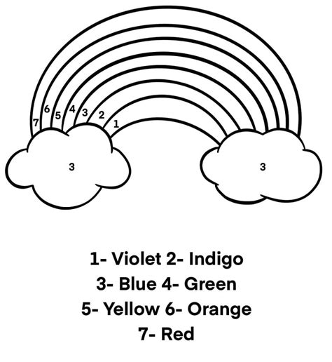 Preschool Coloring Pages And Rainbow