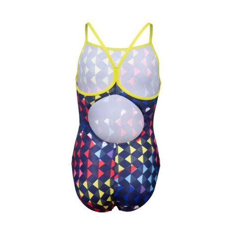 Girls Arena Carnival Swimsuit Lightdrop Back Soft Green Multi