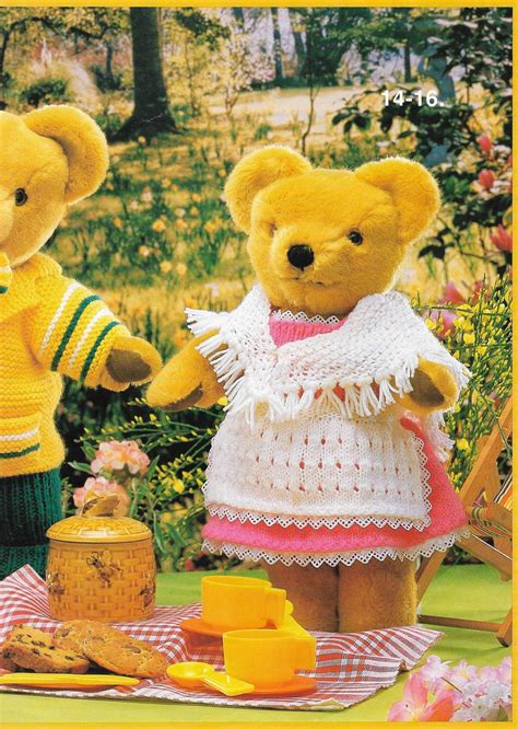 13 X Teddy Bear Clothes Knitting Patterns Outfits Coat Sweater | Etsy